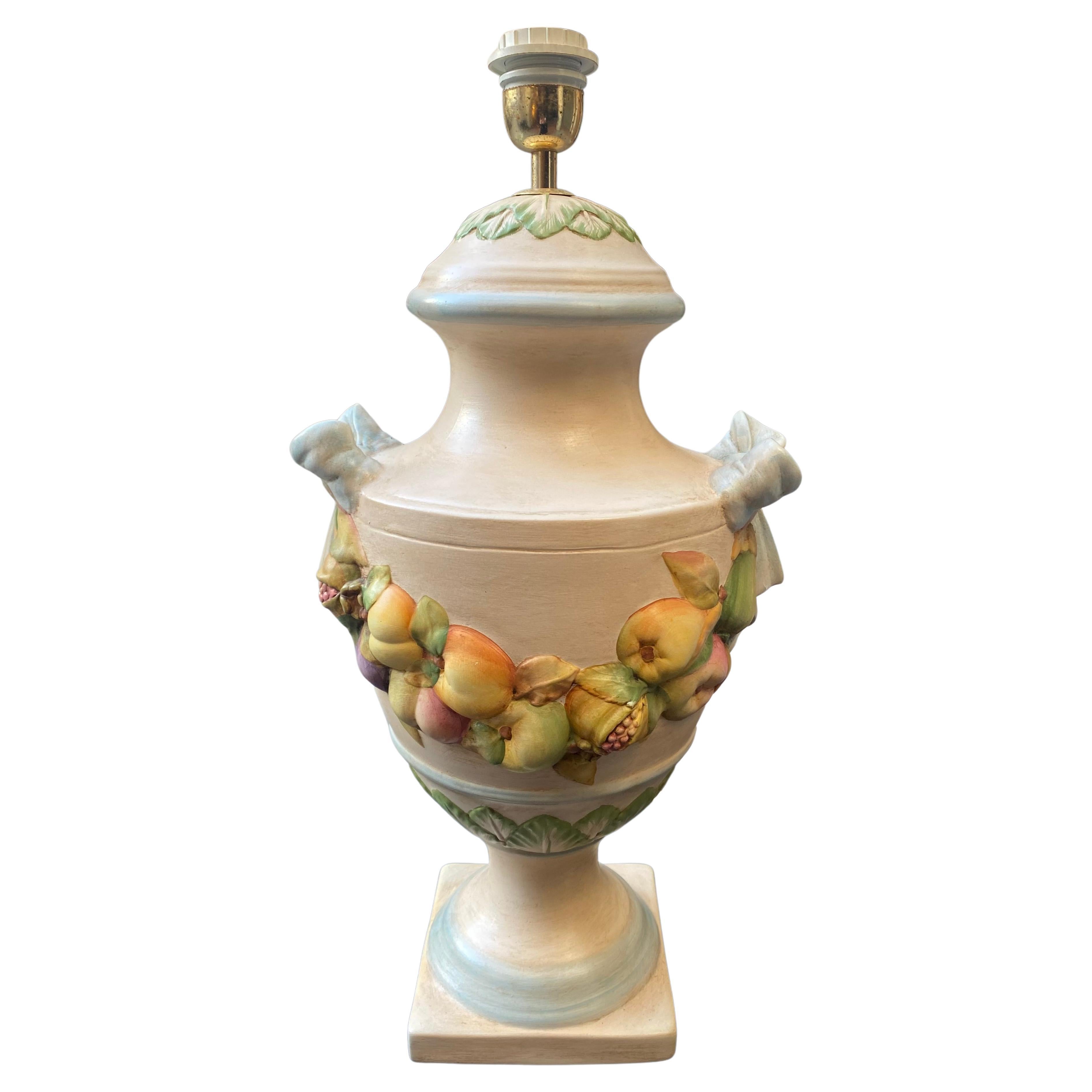 Ceramic Lamp Fruit Motifs