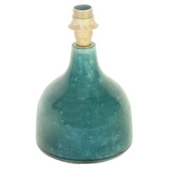 Vintage Ceramic Lamp in Crackled Ceramic, Blue Color, France, 1970
