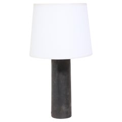 Retro Gunmetal Ceramic Lamp in the Manner Of Jouve, France 1950's