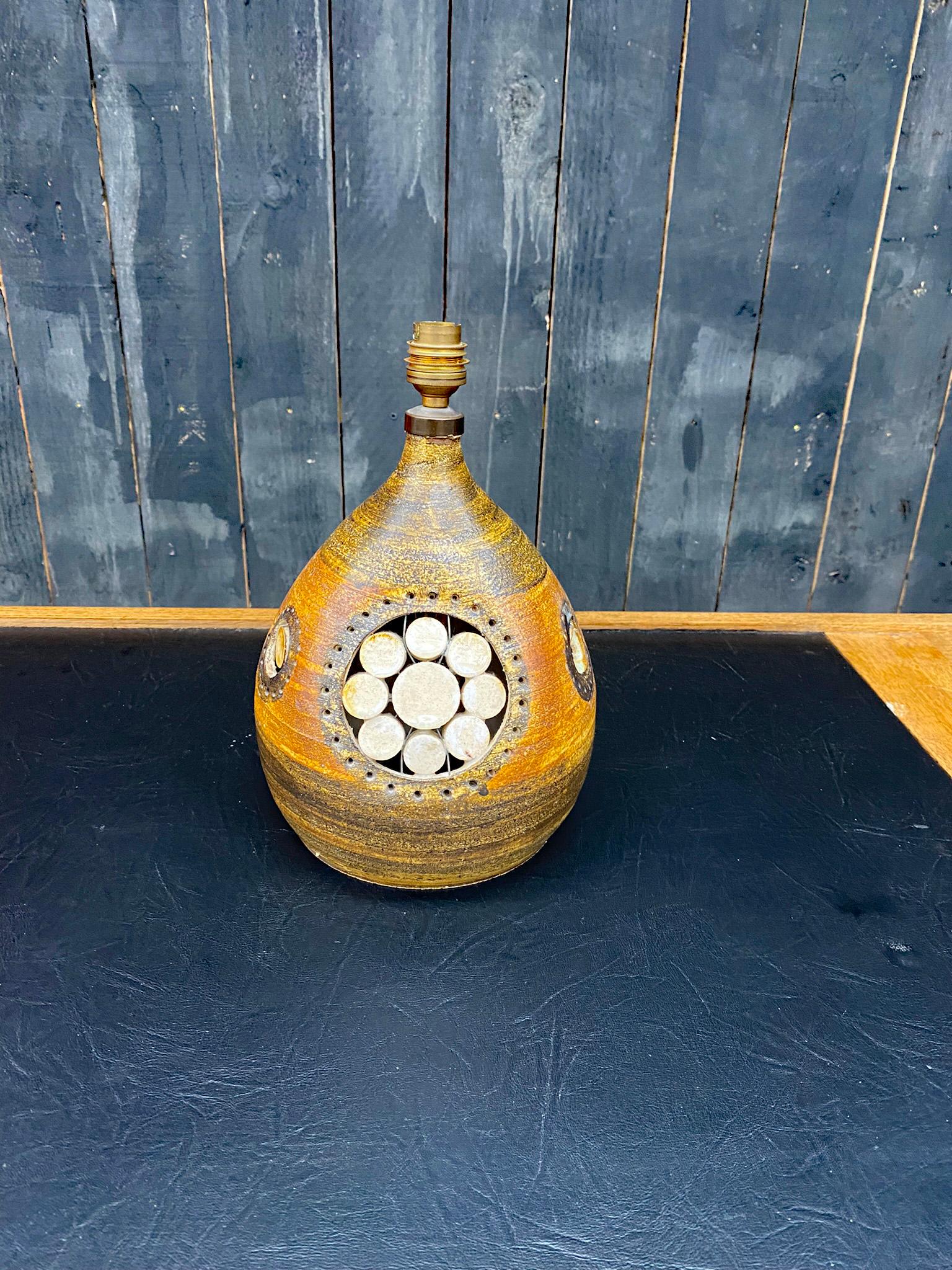 Lámpara de cerámica In the style of Georges Pelletier, hacia 1950/1960 en venta 4