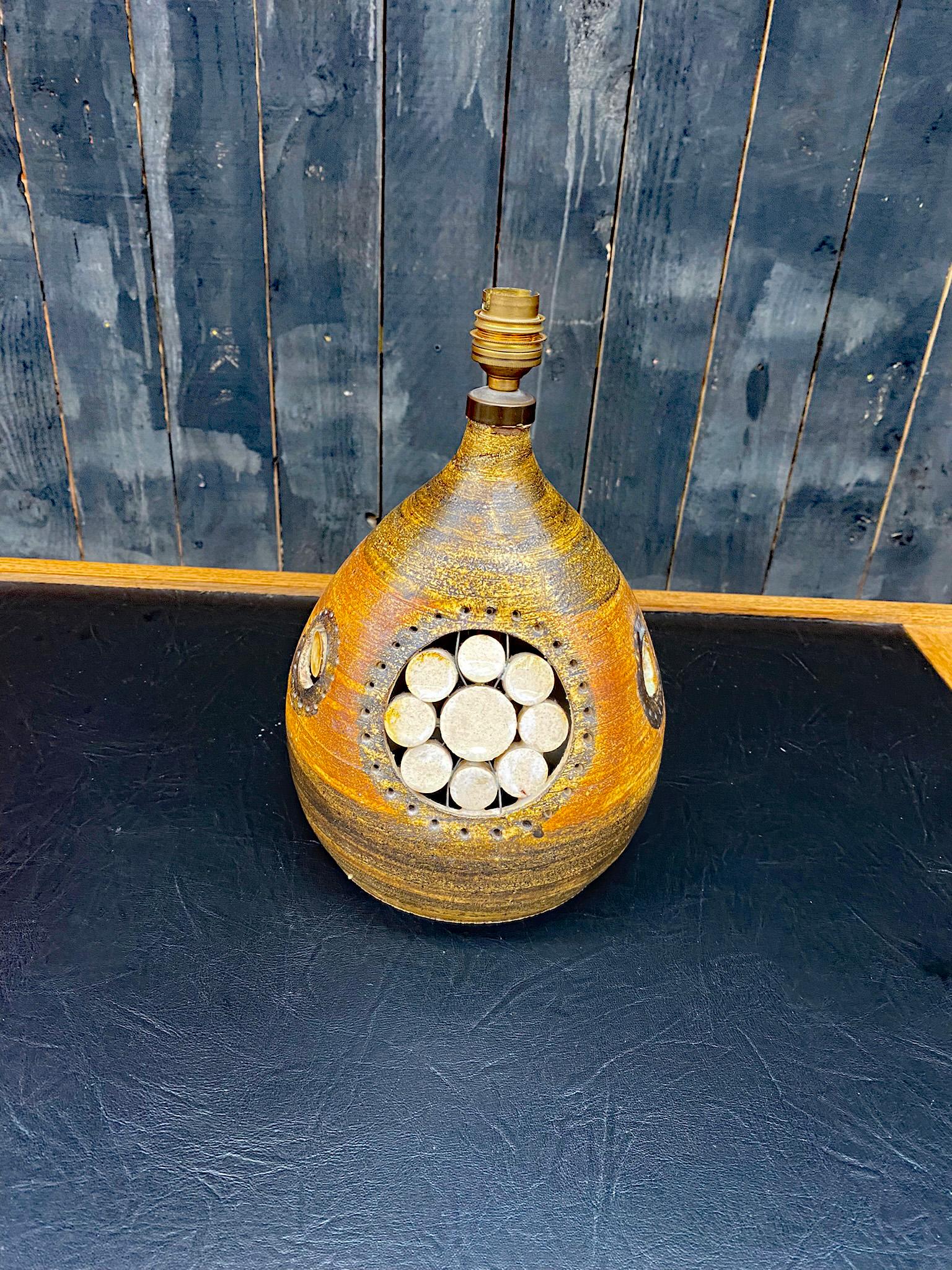 Ceramic Lamp in the Style of Georges Pelletier, circa 1950/1960 For Sale 1