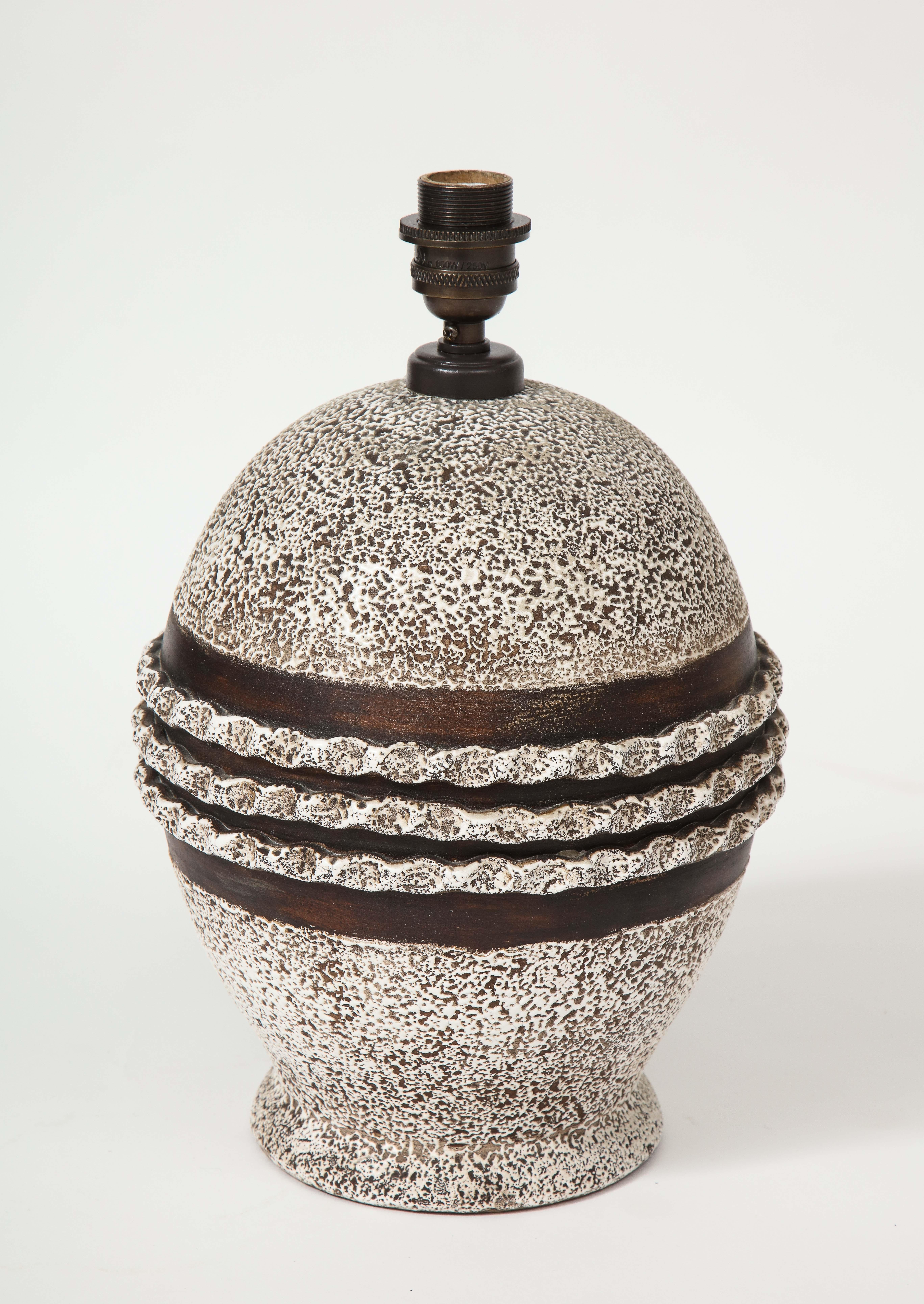 Ceramic Lamp in the Style of Jean Besnard, France, c. 1930-40 5
