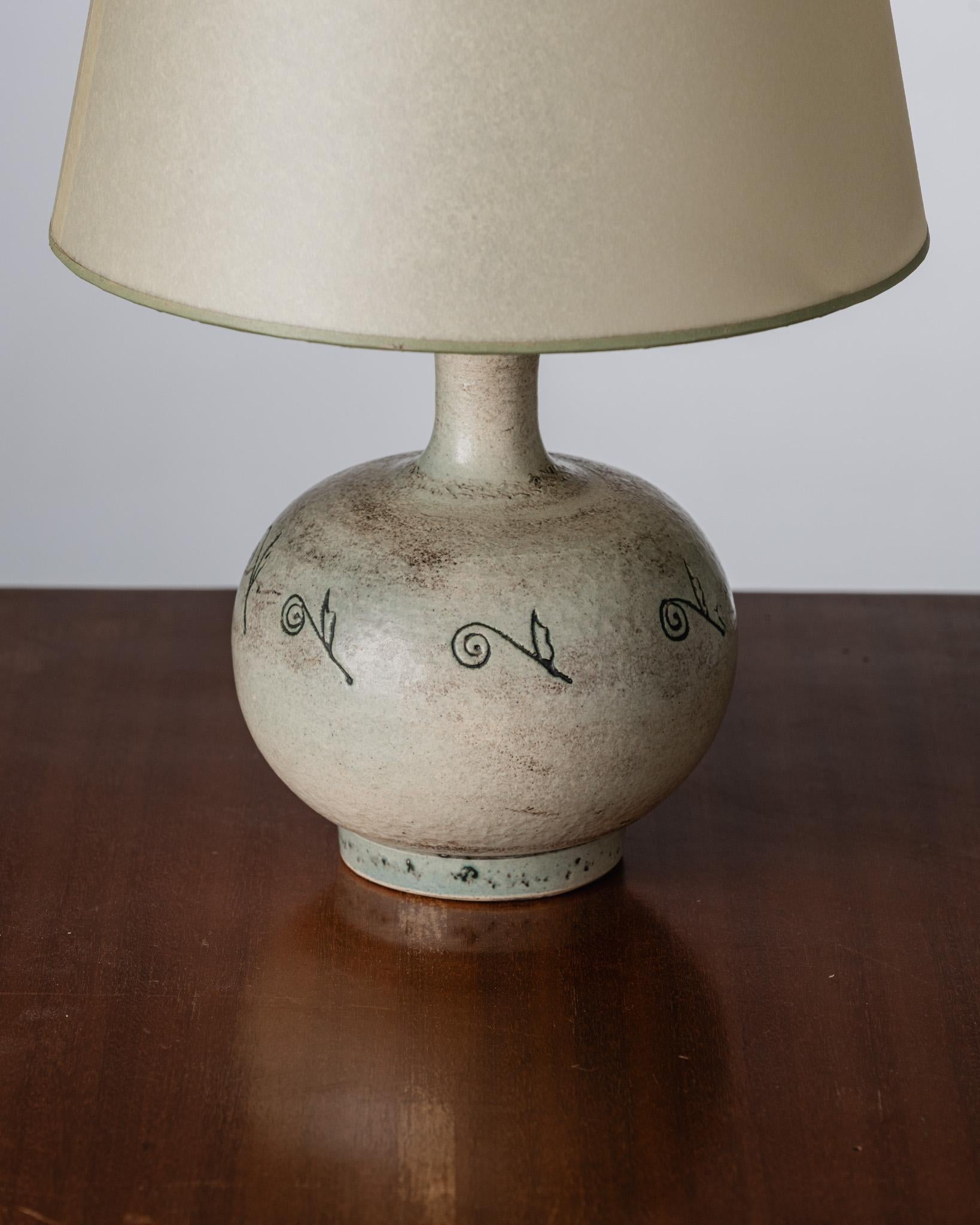 Danish Ceramic Lamp, Isling, 1950s For Sale