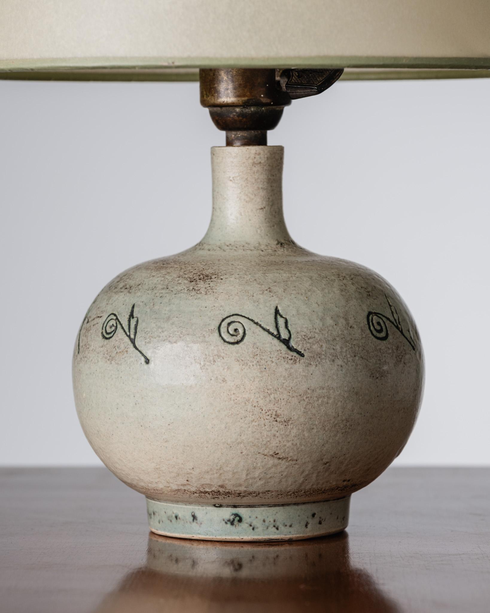 Ceramic Lamp, Isling, 1950s In Good Condition For Sale In PARIS, FR