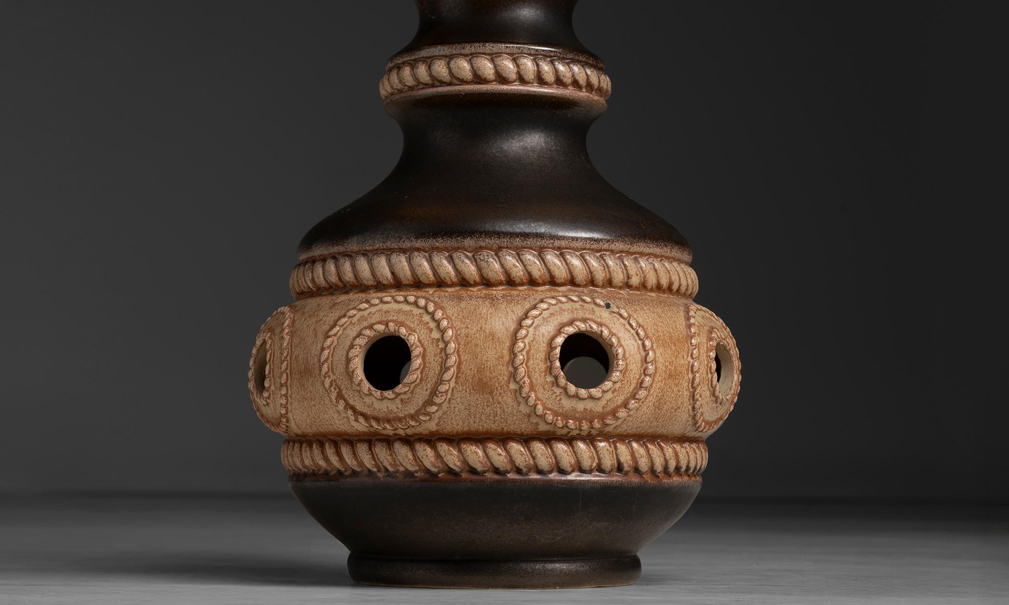 Lámpara de cerámica, Italia circa 1970 Glaseado en venta