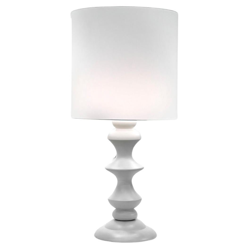 Ceramic Lamp "Mida 2" White Glazed, by Gabriella B. Made in Italy For Sale