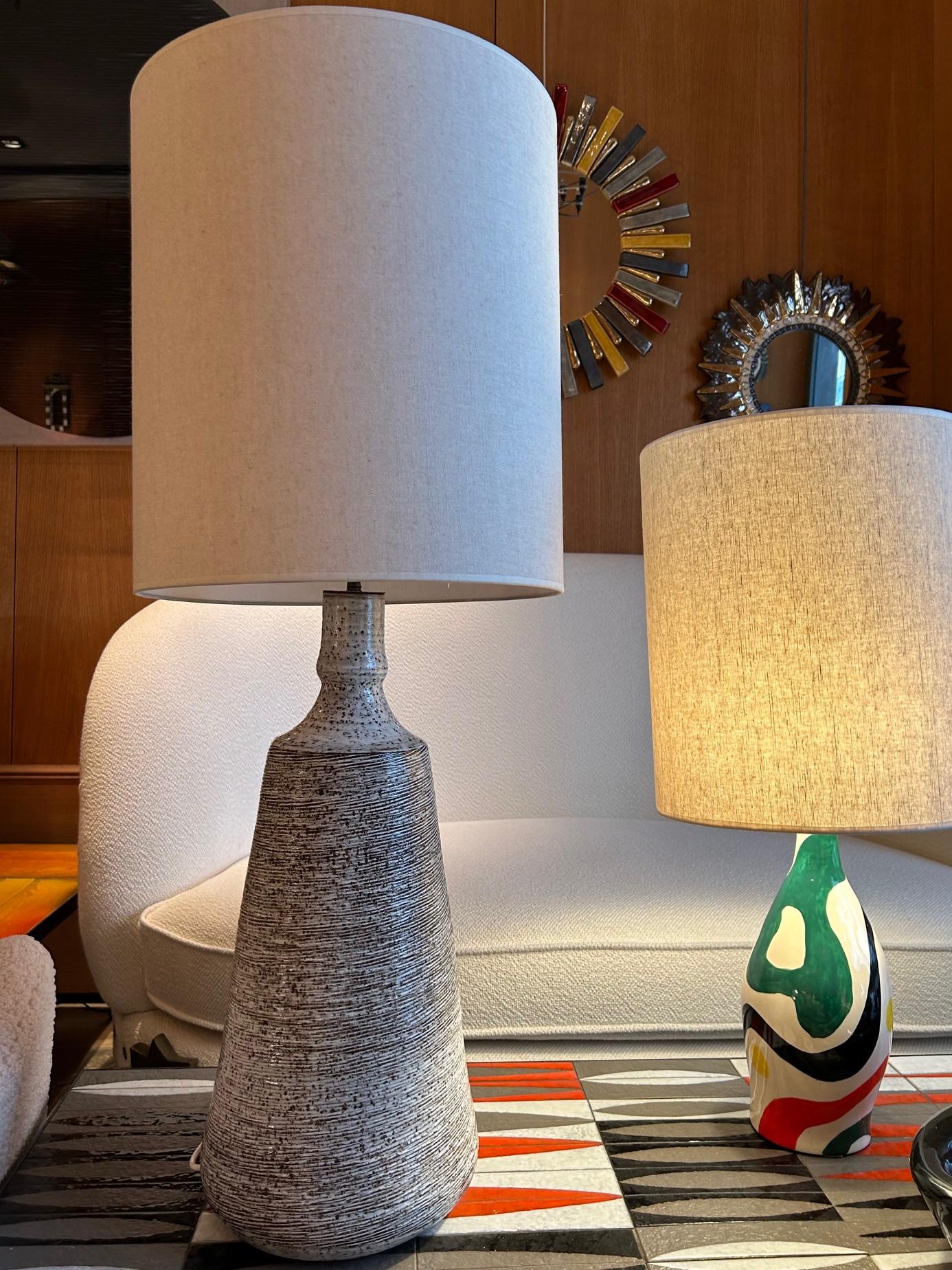 Ceramic lamp signed A. Grandt, Vallauris, France, 1960's For Sale 2