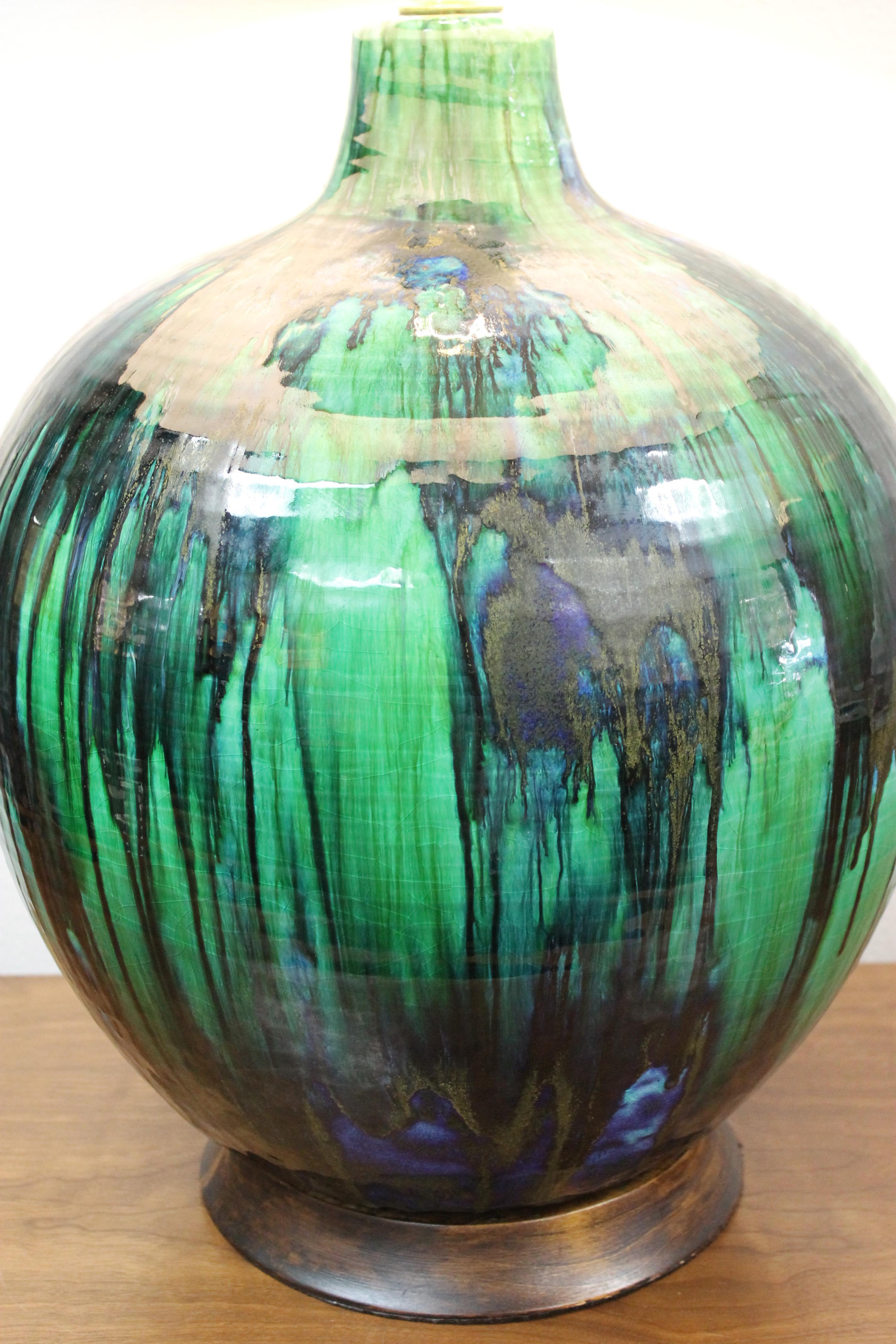 ceramic green lamp