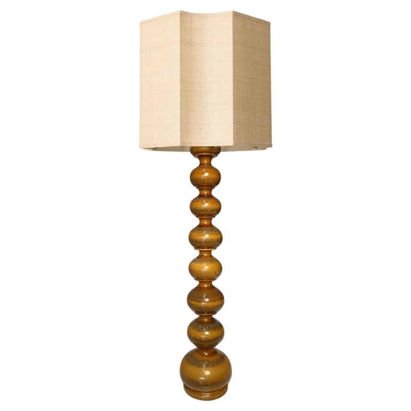 Lampada in ceramica con nuovi paralumi in seta su misura René Houben
