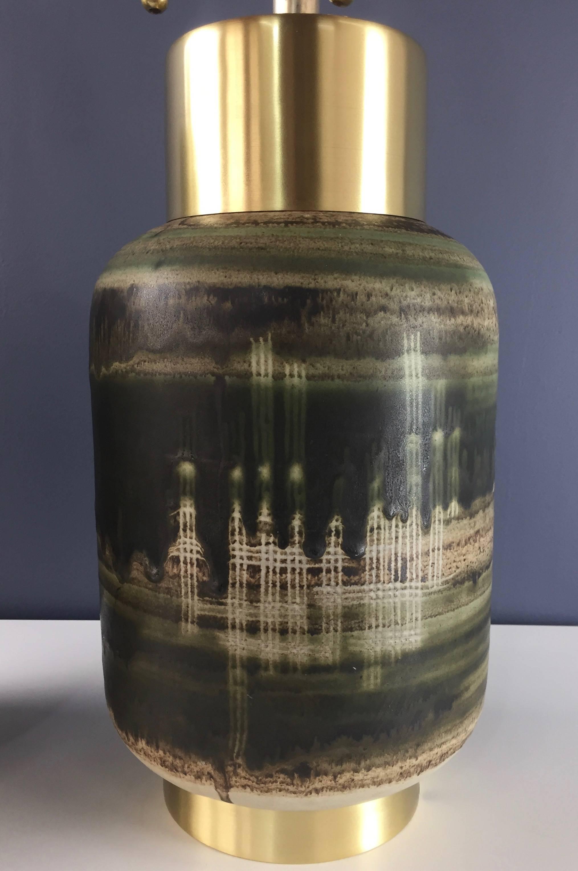 American Design Technics or Maria Von Allesch Attributed Ceramic Lamps Mid Century