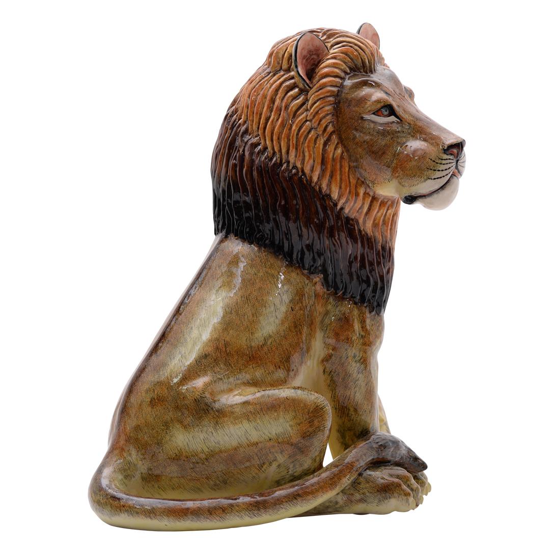 Modern Ceramic large Lion Sculpture, hand made in South Africa For Sale