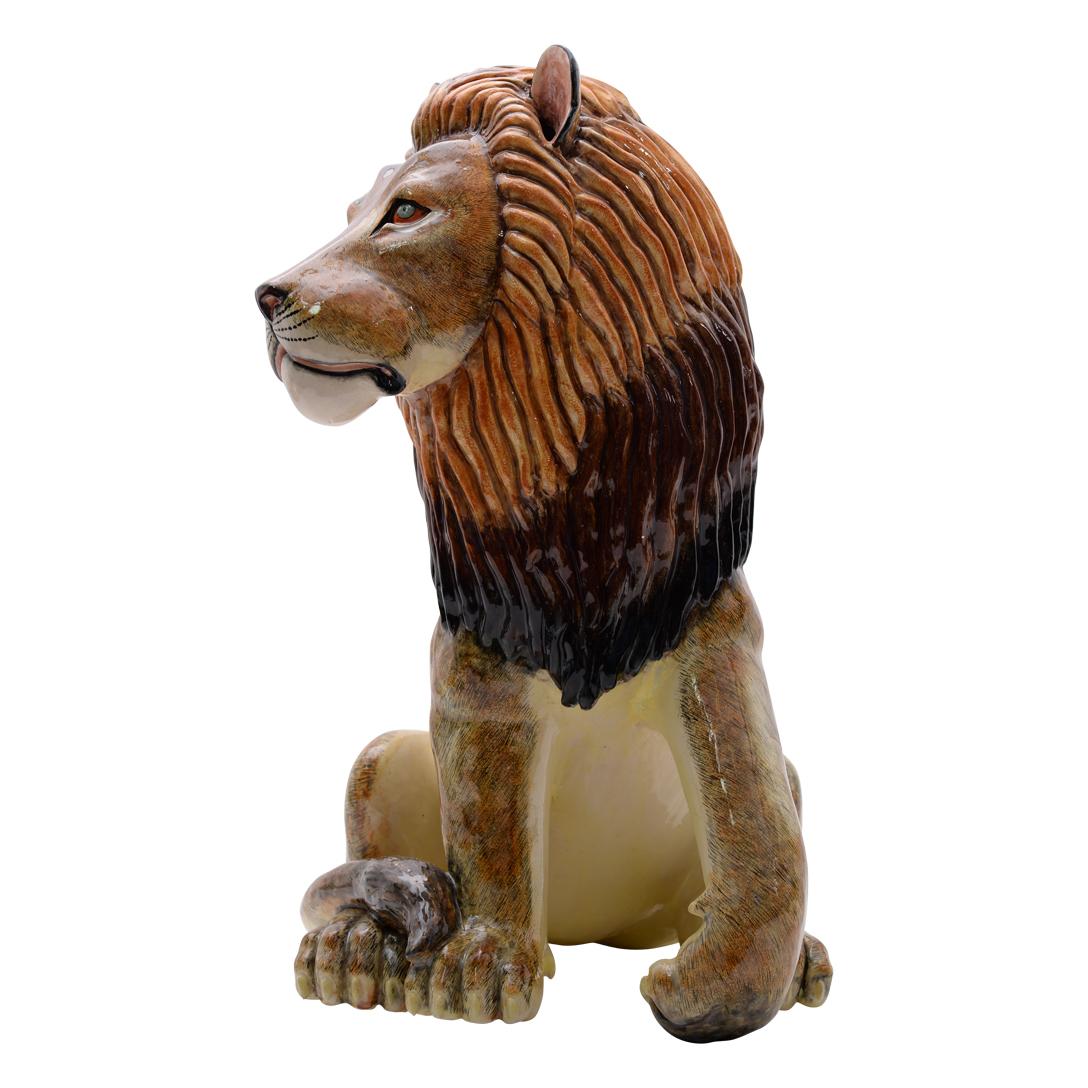 South African Ceramic large Lion Sculpture, hand made in South Africa For Sale