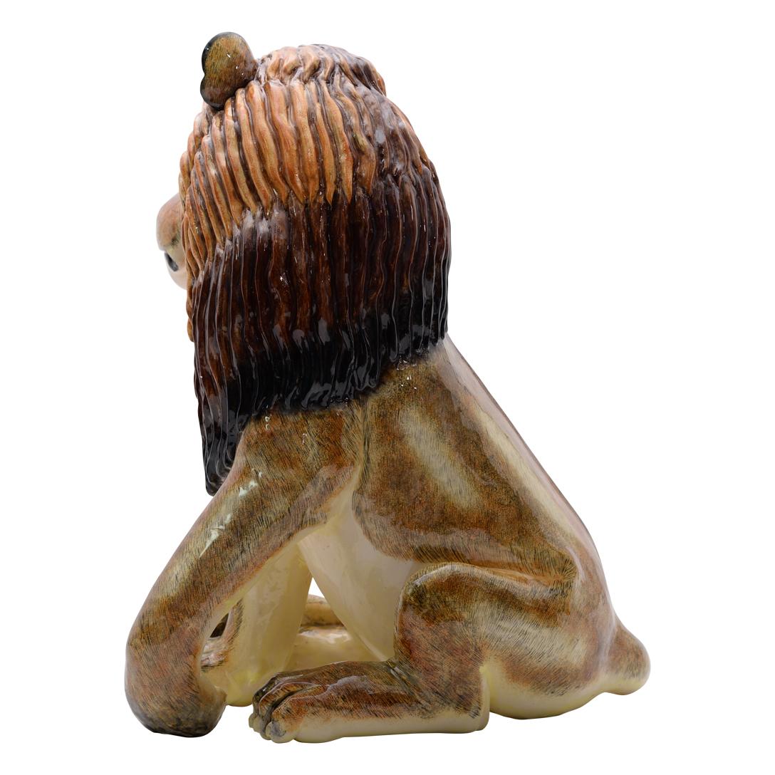 Fired Ceramic large Lion Sculpture, hand made in South Africa For Sale