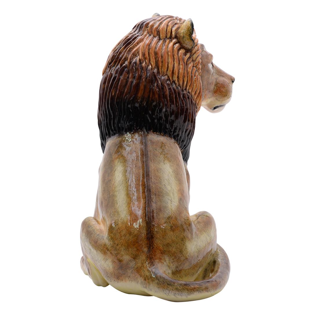 Ceramic large Lion Sculpture, hand made in South Africa In Excellent Condition For Sale In North Miami, FL