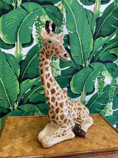 Ceramic Large Sitting Giraffe Statue