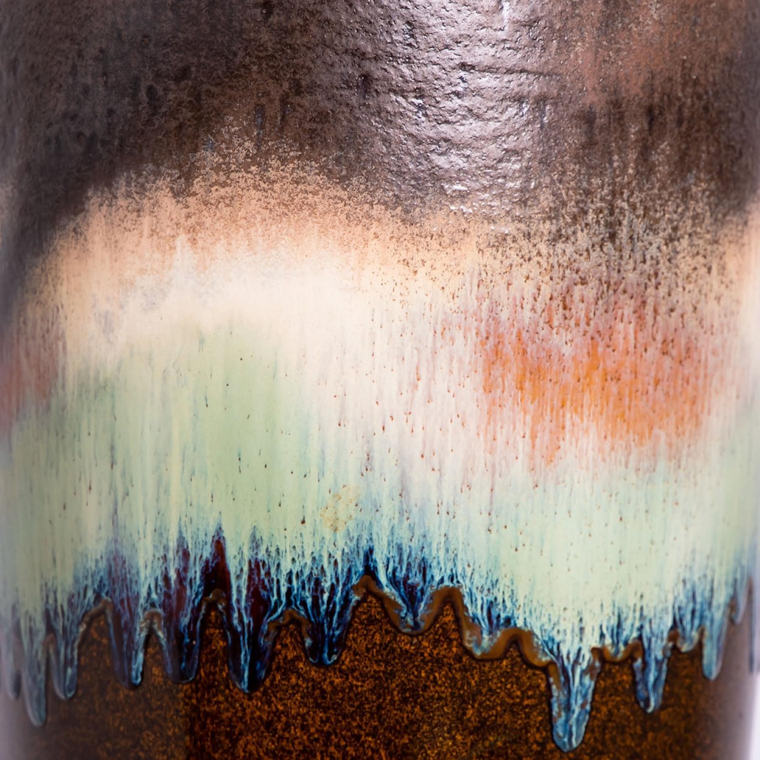 Ceramic Large Table Lamp with Custom Made Lampshade by René Houben In Good Condition For Sale In Rijssen, NL