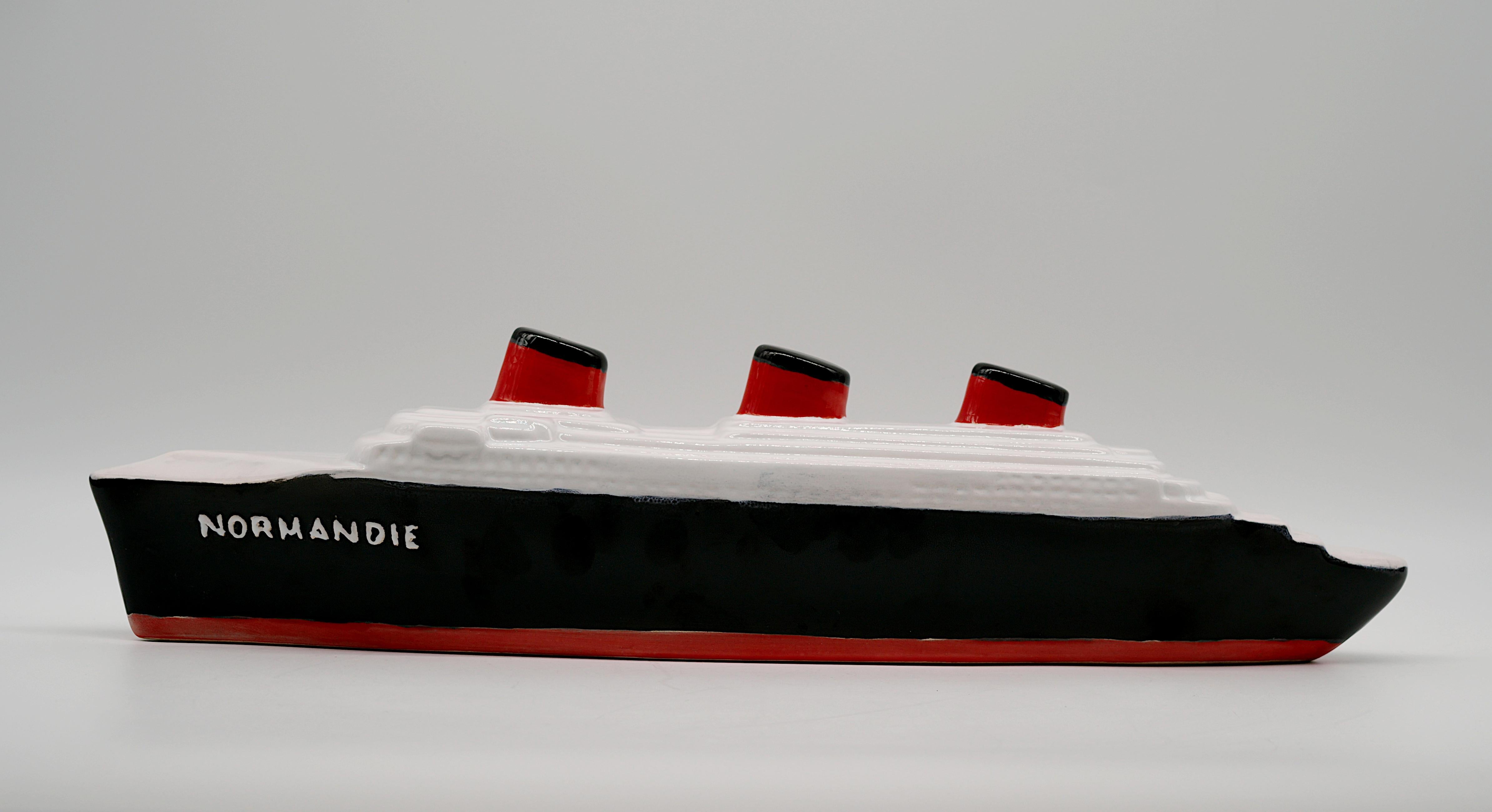 Ceramic Le Normandie Paquebot, Normandy Liner For Sale 4