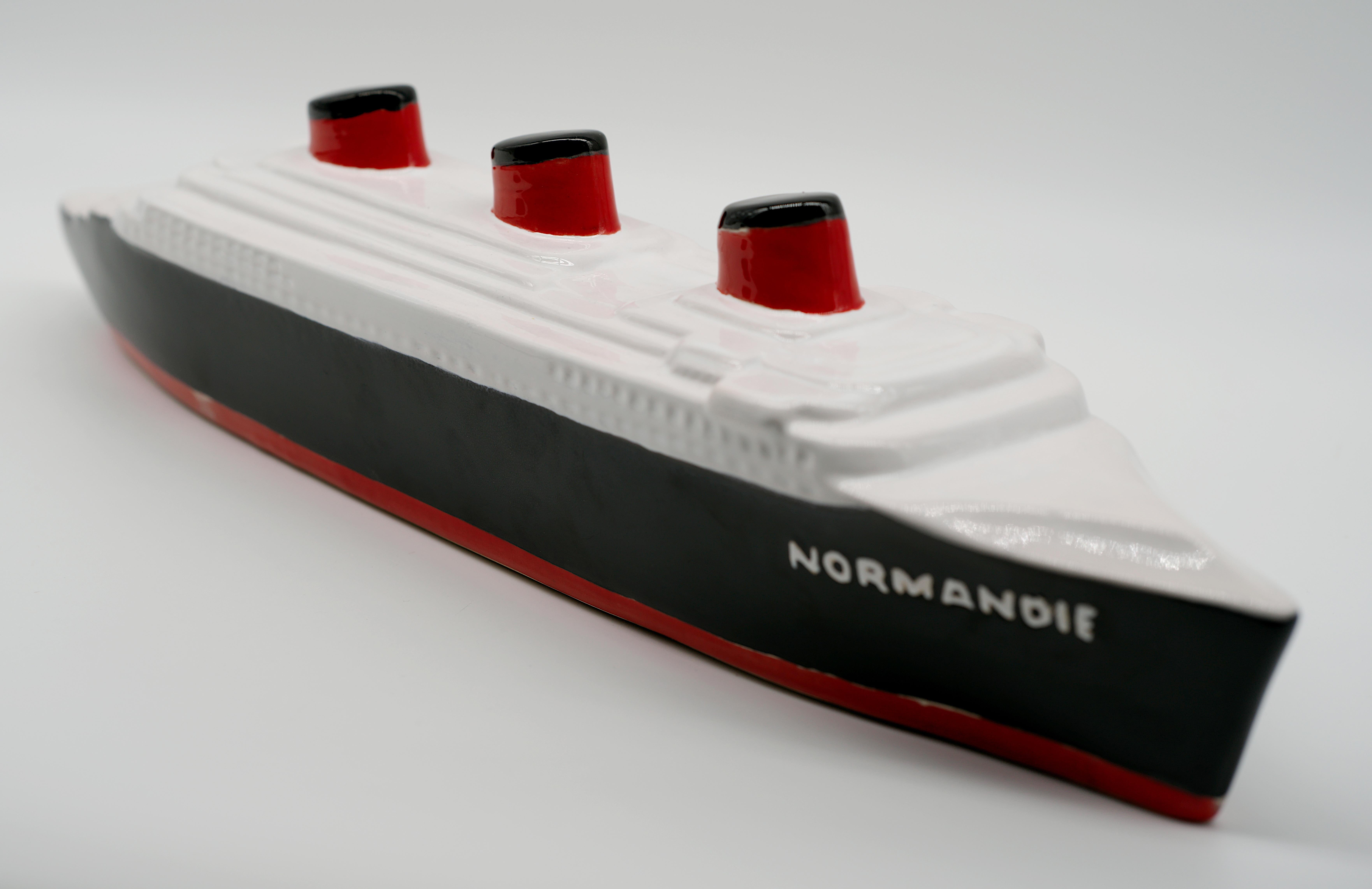 Ceramic Le Normandie Paquebot, Normandy Liner For Sale 5