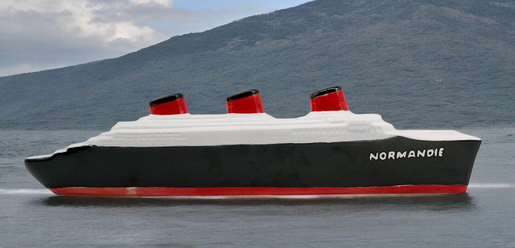 Ceramic Le Normandie Paquebot, Normandy Liner For Sale 7
