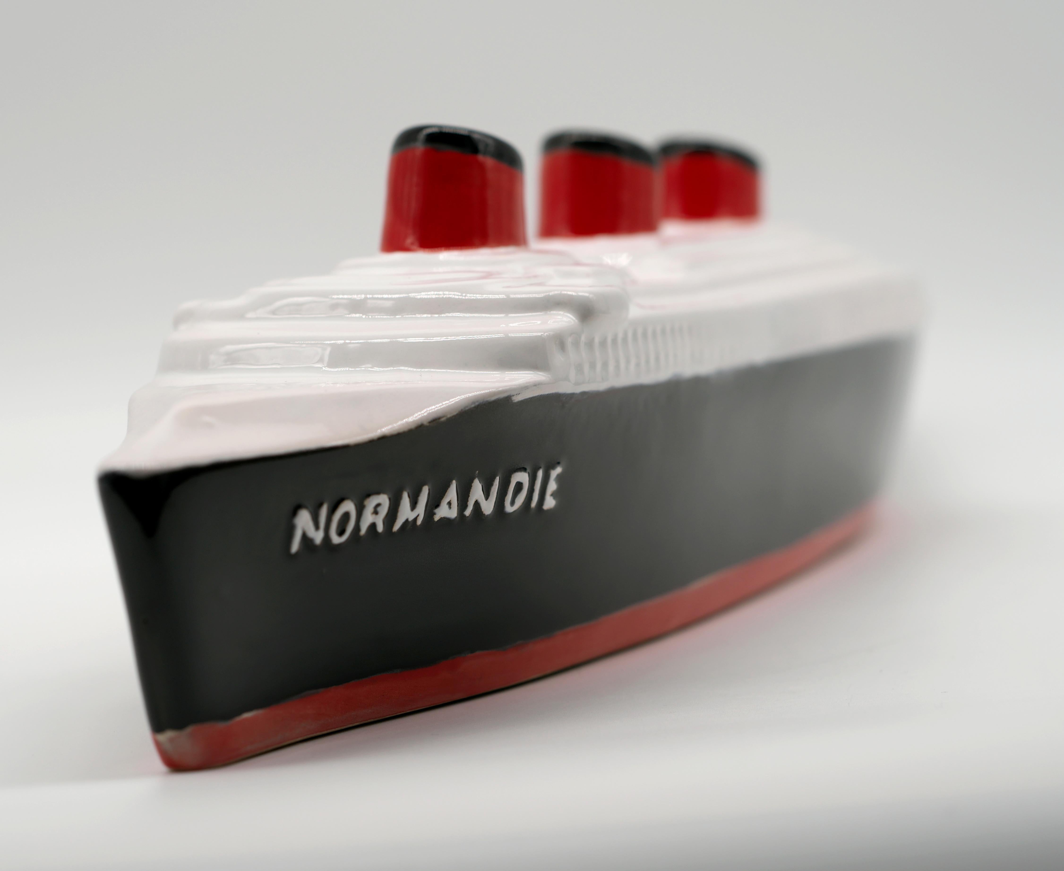French Ceramic Le Normandie Paquebot, Normandy Liner For Sale