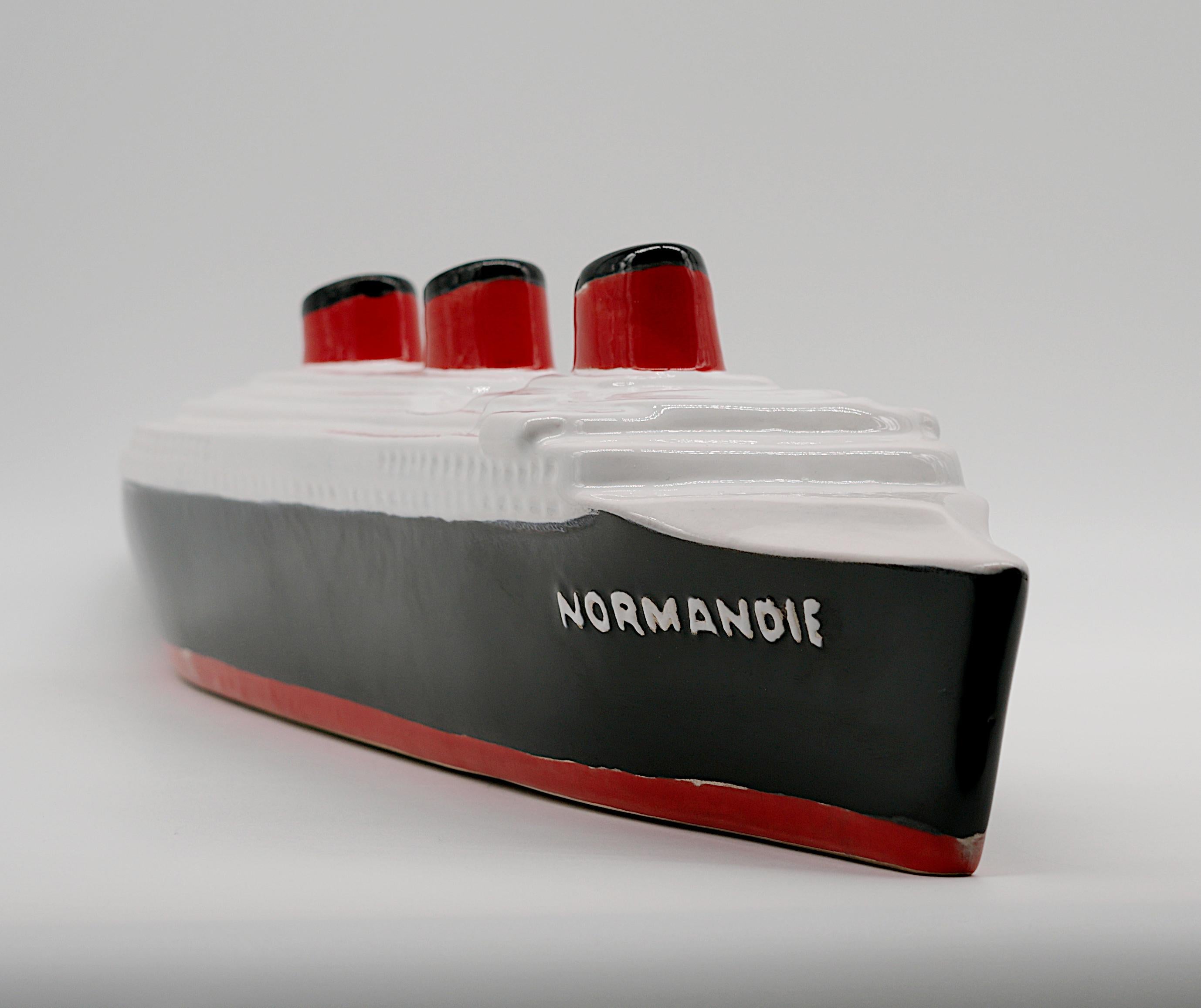 Ceramic Le Normandie Paquebot, Normandy Liner For Sale 2