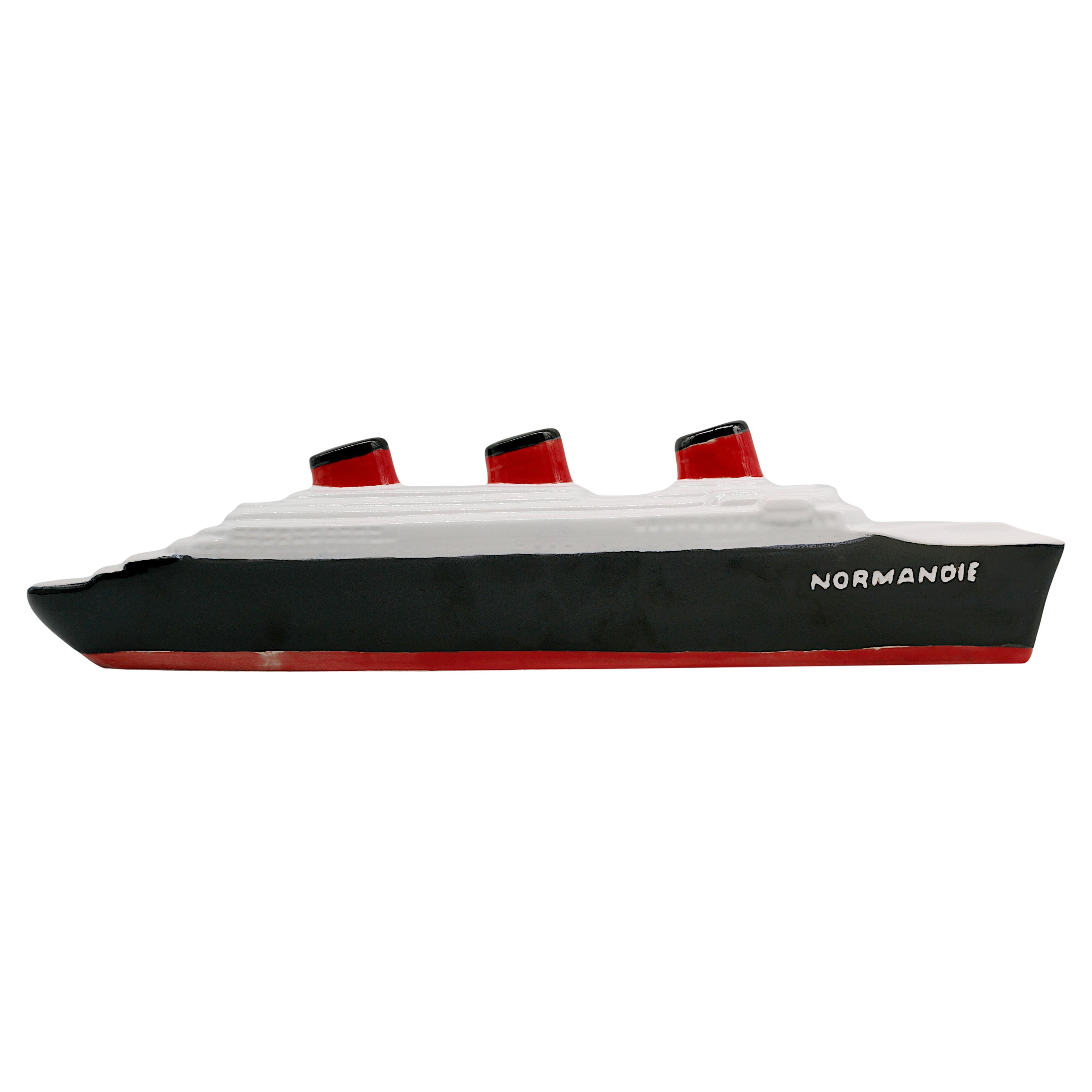 Ceramic Le Normandie Paquebot, Normandy Liner For Sale