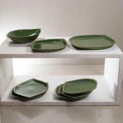Ceramic Leaf Plates Set Edera Model from the Sixties