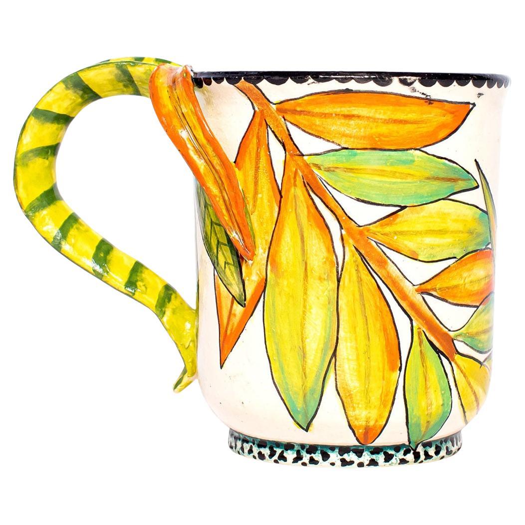 Ceramic  Leaves Mug  , hand made in South Africa