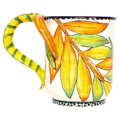 Ceramic  Leaves Mug  , hand made in South Africa