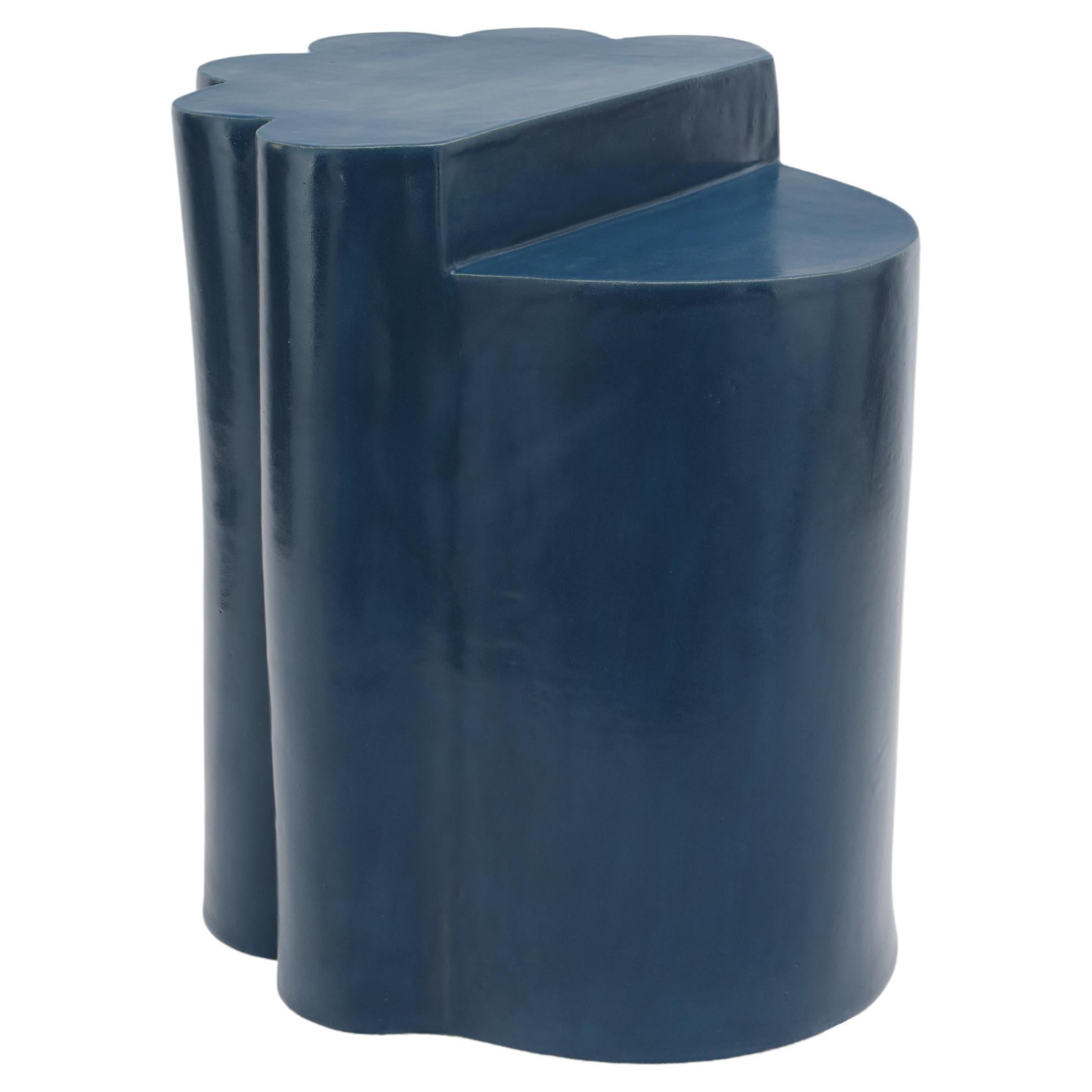 Ceramic Ledge Side Table & Stool in Almost Teal by BZIPPY