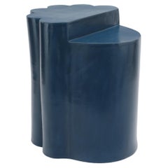 Ceramic Ledge Side Table & Stool in Almost Teal by BZIPPY