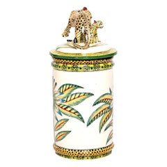 Ceramic Leopard Cookie Jar , hand made in South Africa