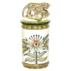 Ceramic Leopard Cookie Jar , hand made in South Africa