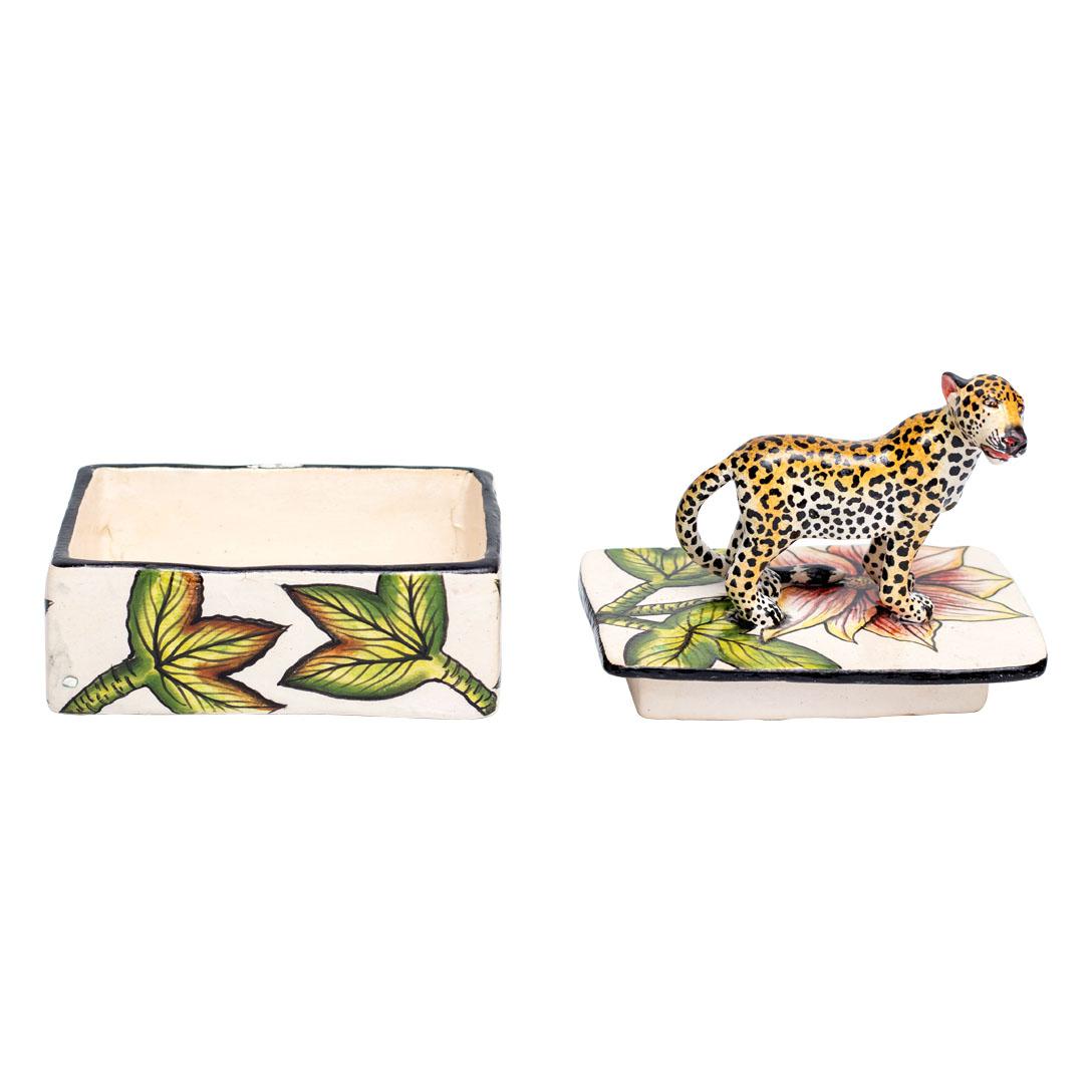 Ceramic Leopard Jewelry Box , hand made in South Africa 4
