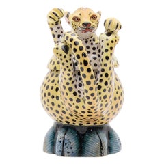 Ceramic Leopard Jewelry Box  , hand made in South Africa