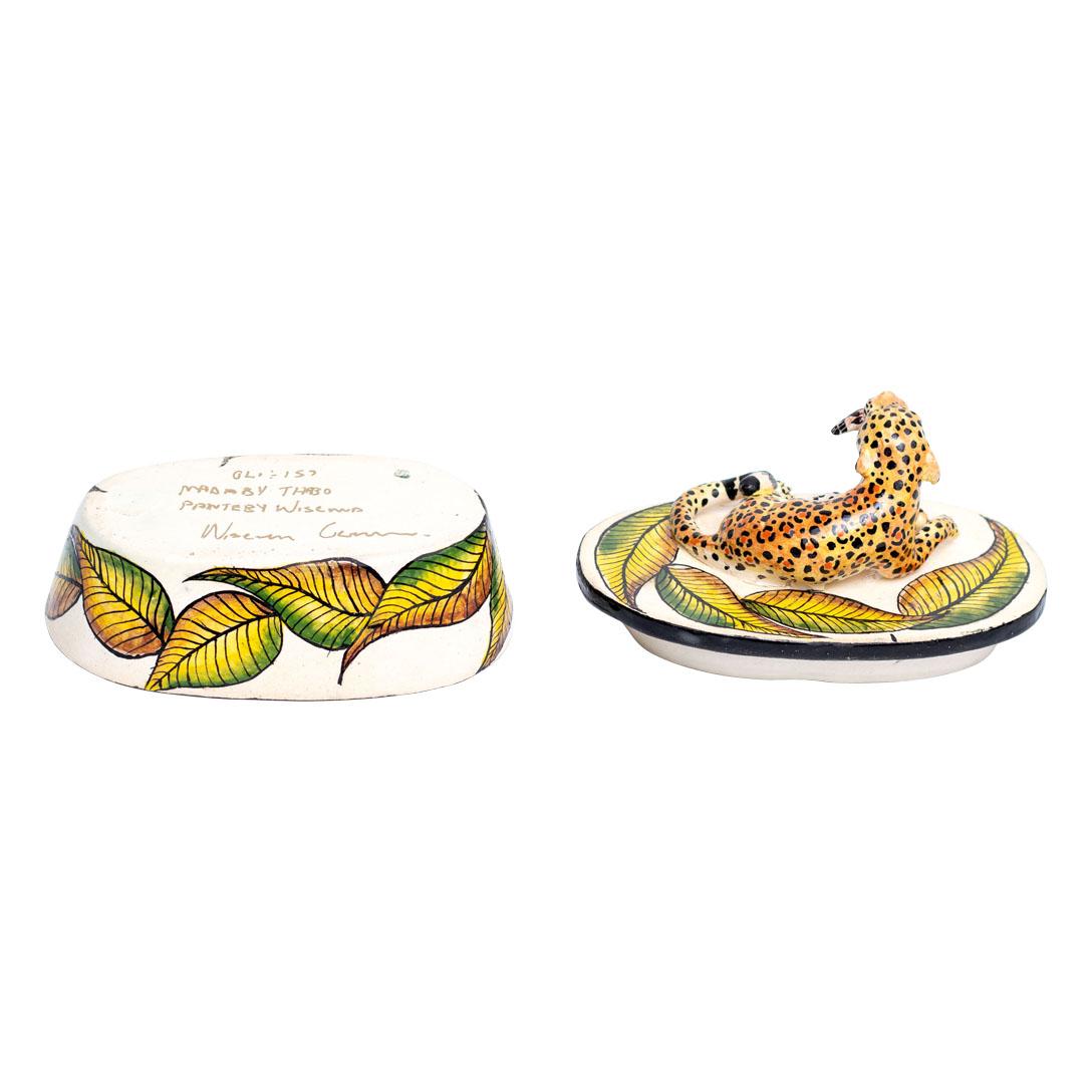 Modern Ceramic Leopard Jewelry Box  , hand made in South Africa