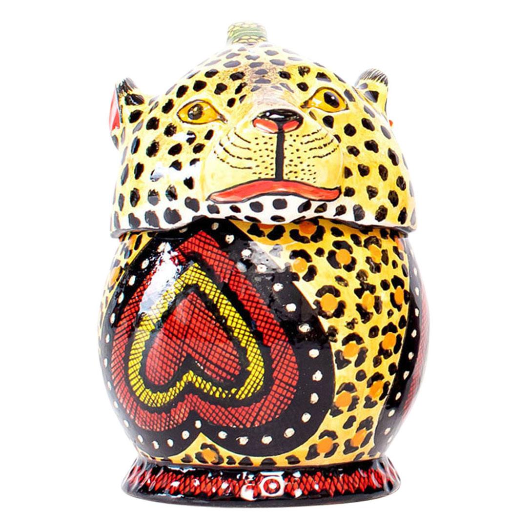 Boîte à bijoux léopard  Fabriqué à la main en Afrique du Sud Excellent état - En vente à North Miami, FL