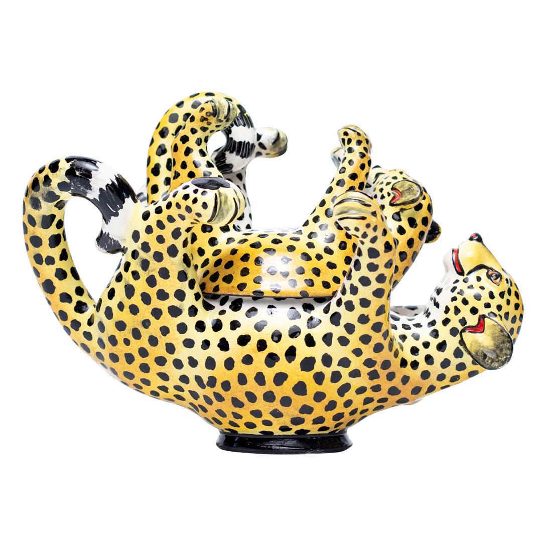 Contemporary Ceramic Leopard Jewelry Box  , hand made in South Africa