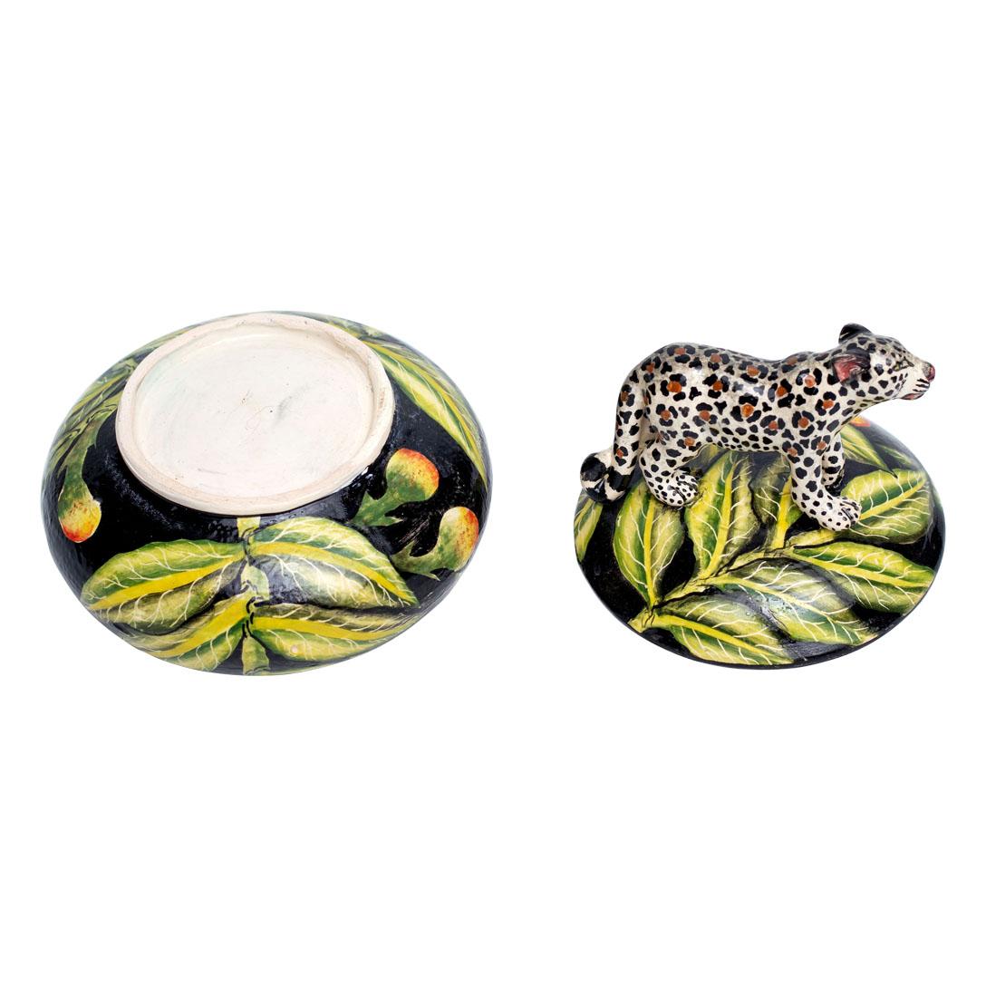 Ceramic Leopard Jewelry Box , hand made in South Africa 1