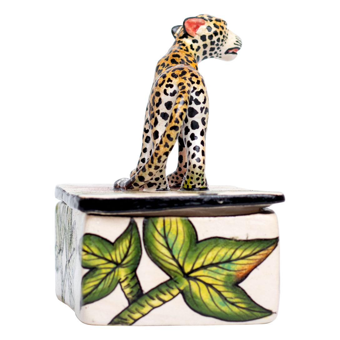 Ceramic Leopard Jewelry Box , hand made in South Africa 2