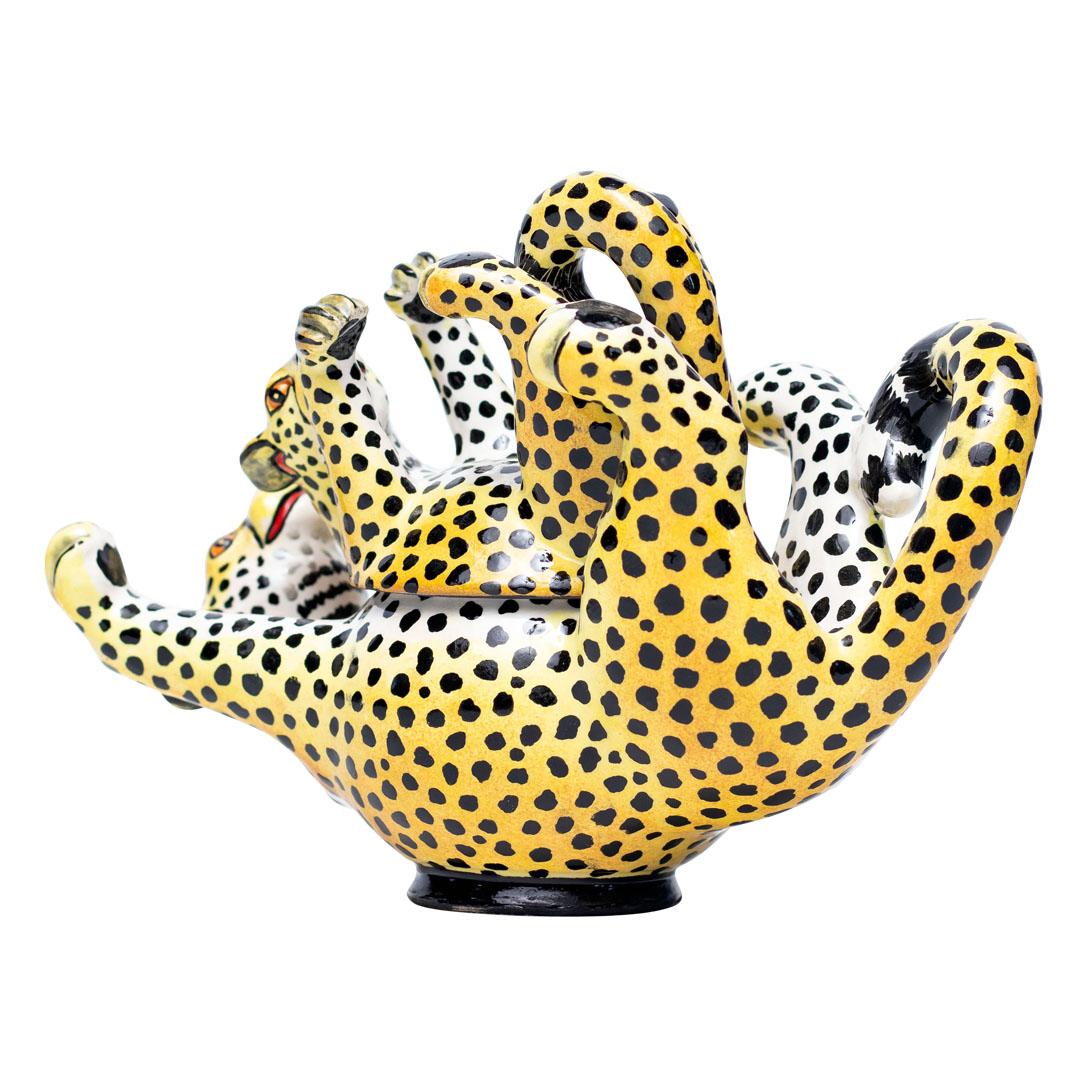 Ceramic Leopard Jewelry Box  , hand made in South Africa 2