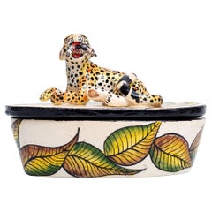 Ceramic Leopard Jewelry Box  , hand made in South Africa