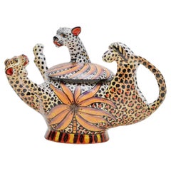 Portagioie leopardo in ceramica  , realizzato a mano in Sudafrica