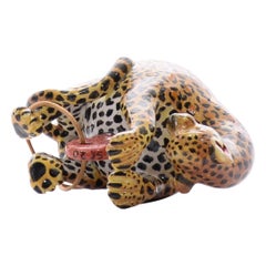 Ceramic Leopard  Ornament  , hand made in South Africa