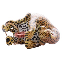 Ceramic Leopard  Ornament  , hand made in South Africa