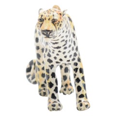 Ceramic Leopard Ornament Sculpture , hand made in South Africa