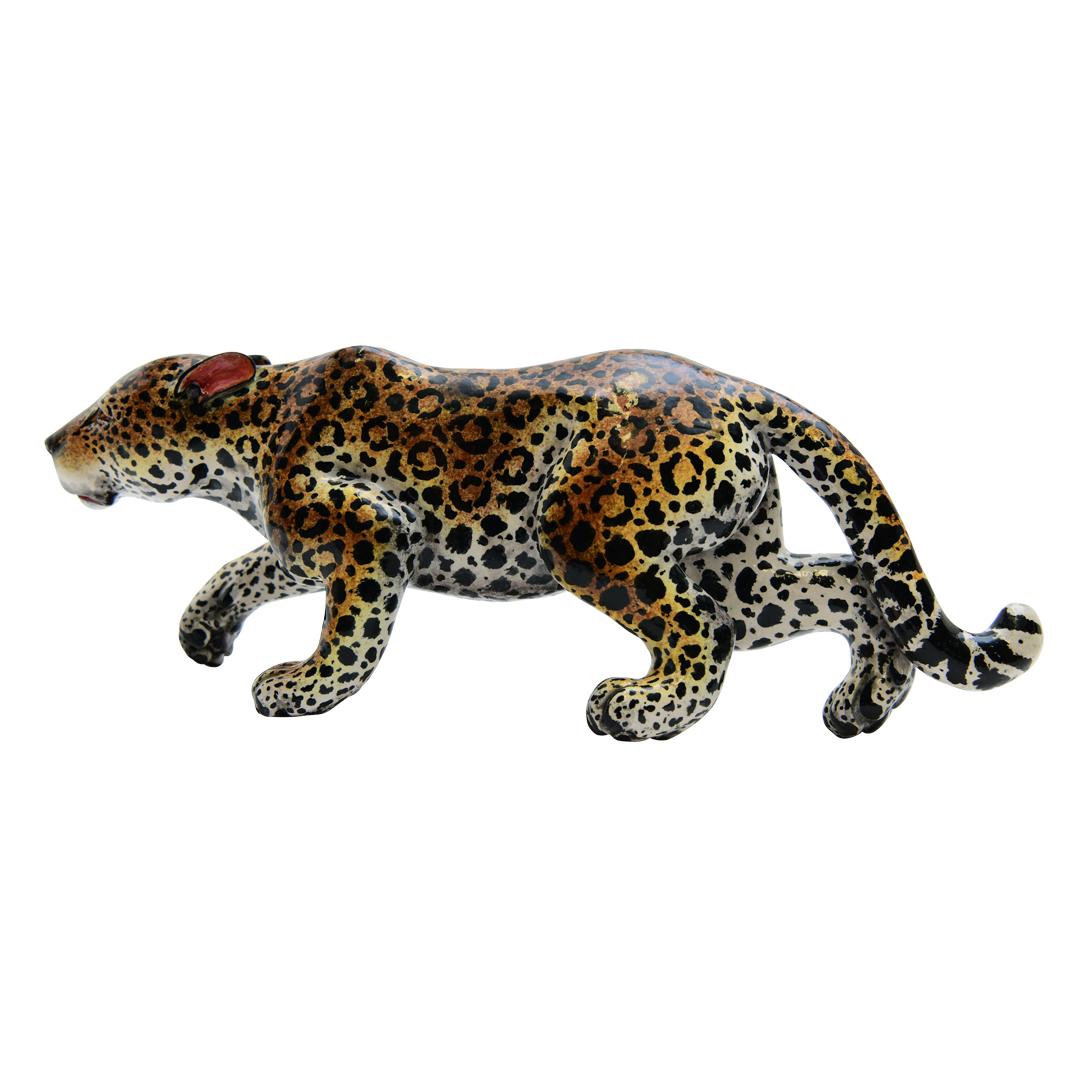 Contemporary Ceramic  Leopard  Sculpture , hand made in South Africa For Sale