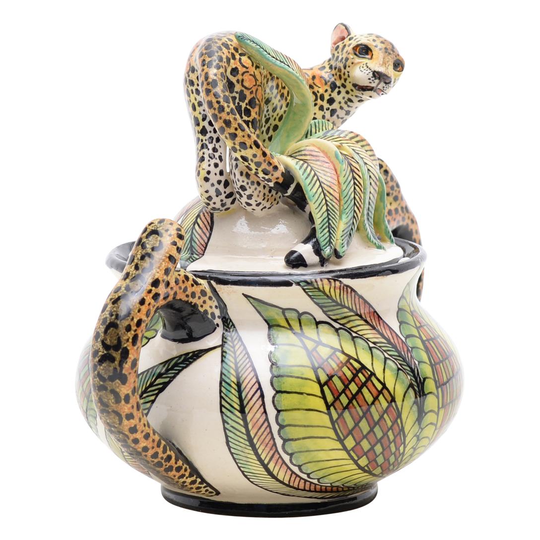 South African Ceramic  Leopard Sugar Dish  , hand made in South Africa