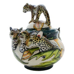 Ceramic  Leopard Sugar Pot  , hand made in South Africa