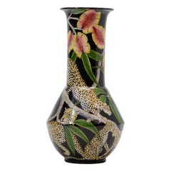 Ceramic Leopards  Vase , hand made in South Africa